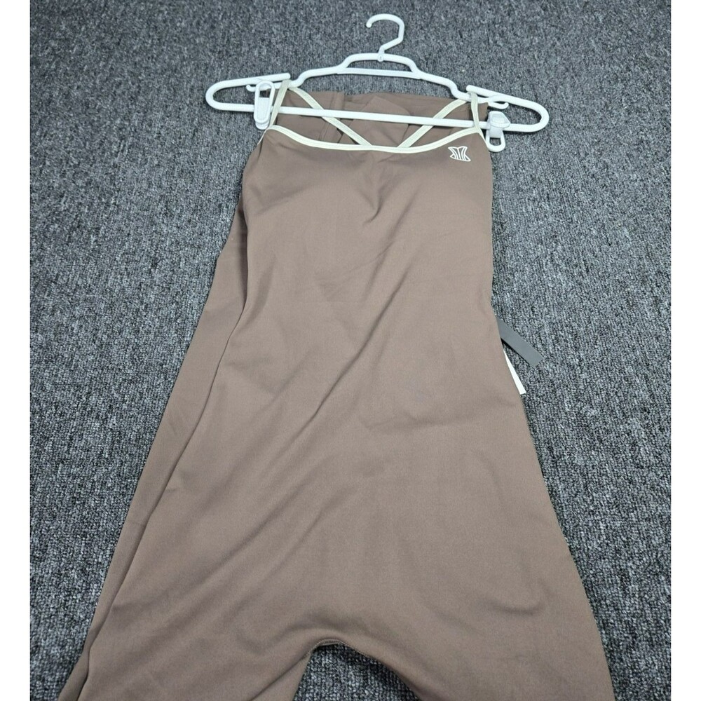 NEW Corsets By Enfajate Flared Workout Jumpsuit Womens M Brown Scrunch Butt NWT - Picture 6 of 16